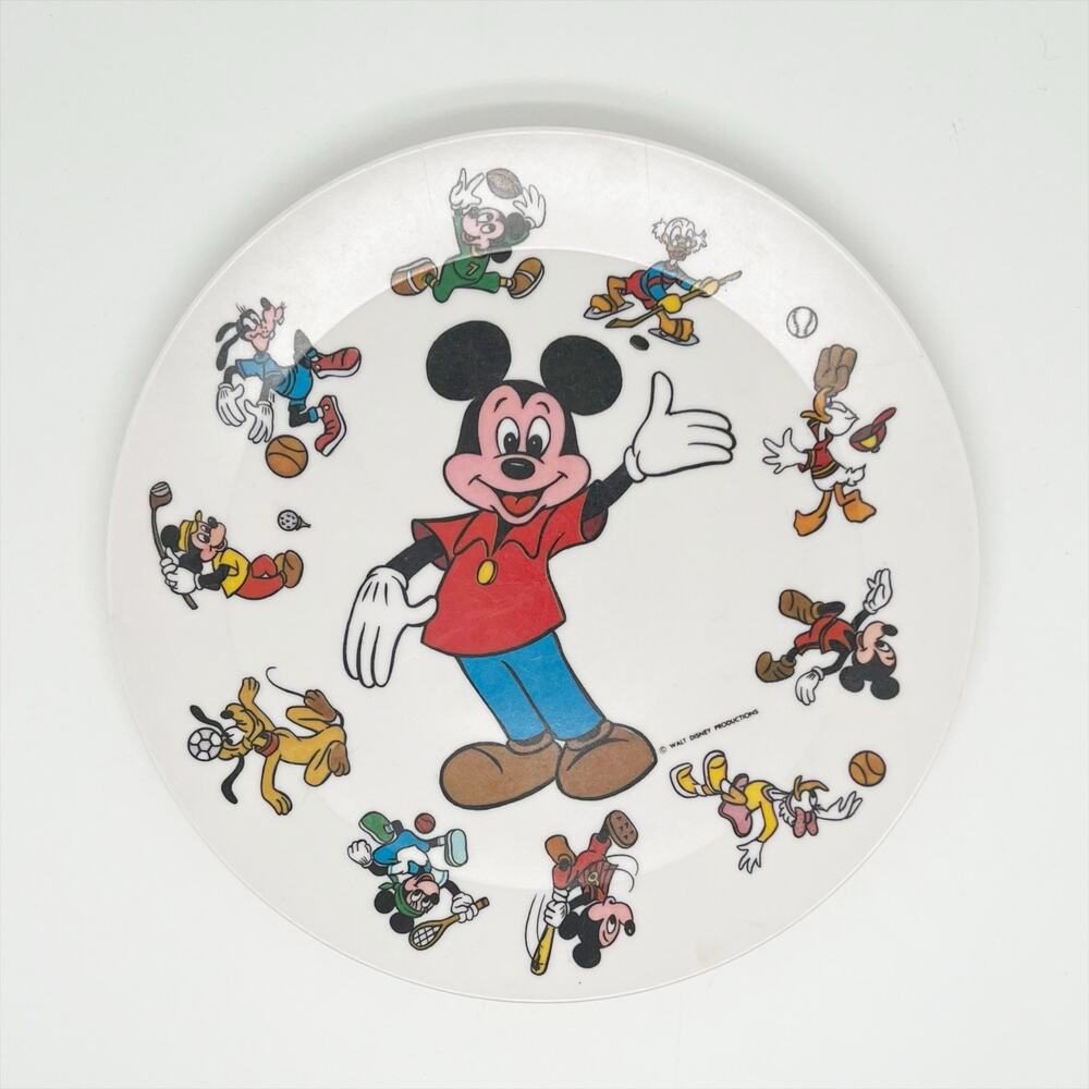Vintage 80s Walt Disney Productions Mickey Mouse and Friends Plastic Plate